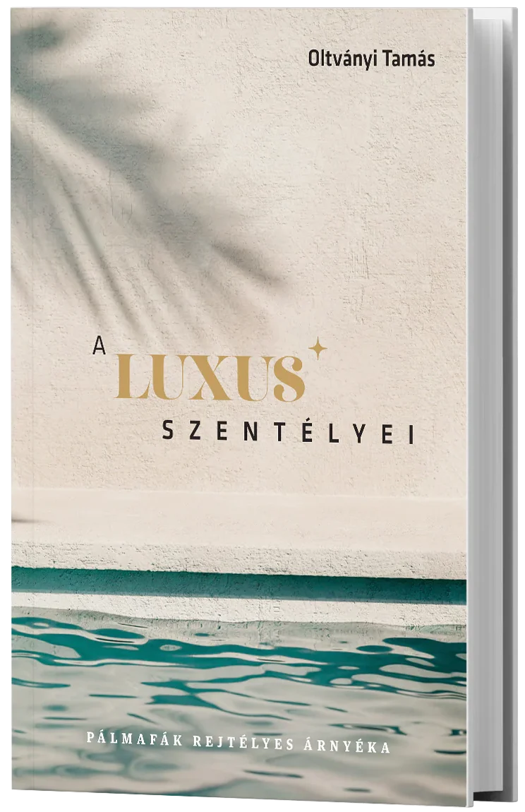 Oltványi Tamás: A luxus szentélyei című könyvének borítója – olvasószerkesztő: Kótis Nikoletta